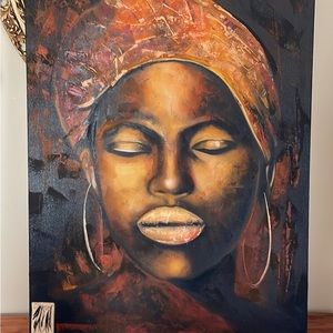 Original painting portrait woman African